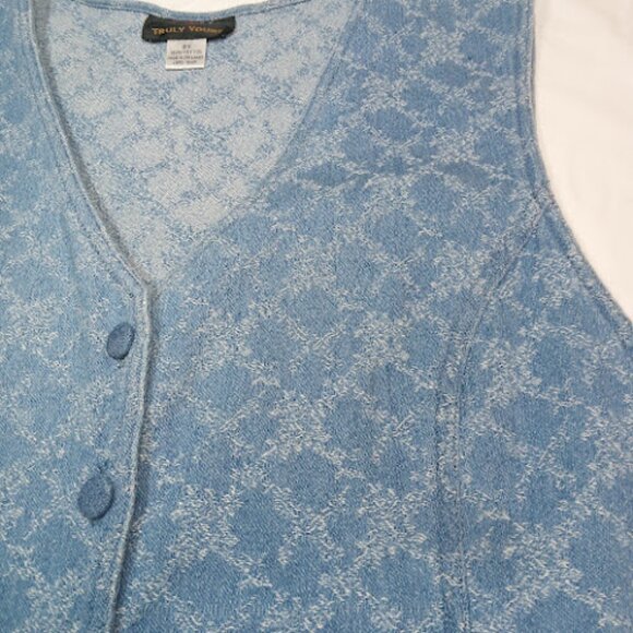 YOURS TRULY Vintage Floral Denim Jacquard Adjustable Cottagecore Western Midi 2X - Picture 6 of 12